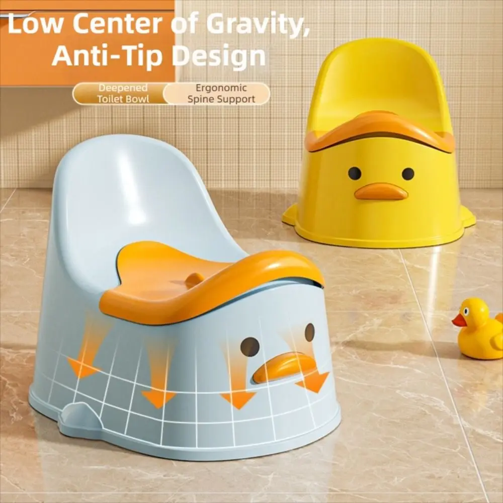 Orinal de pato para bebé, asiento de entrenamiento, diseño ergonómico, antideslizante, urinarios para niños, silla móvil, suministros de baño de dibujos animados para 0-6 años