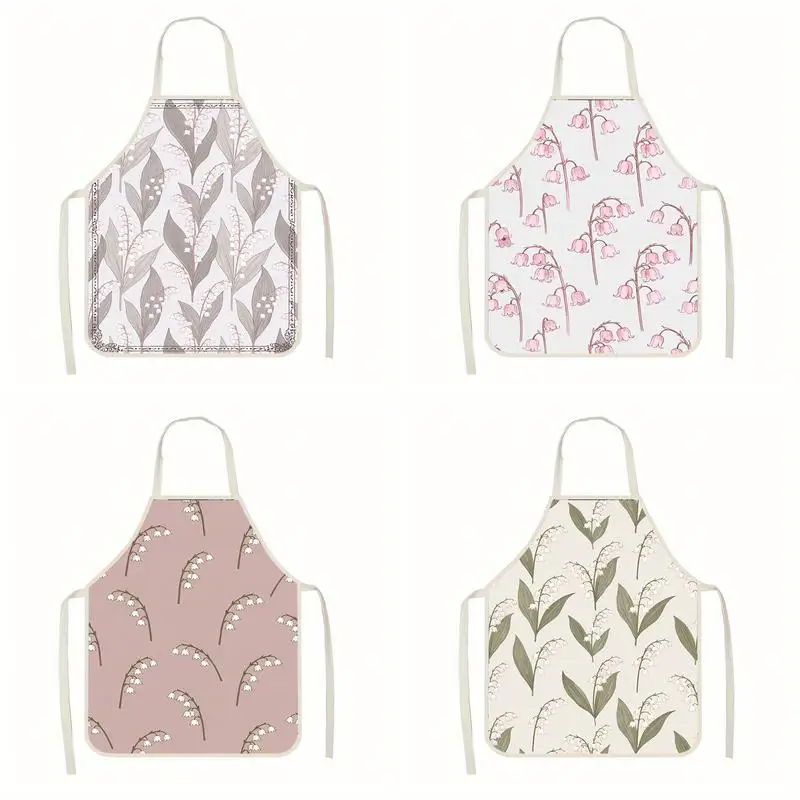 

Lily Of The Valley Aprons Linen Apron, Suitable For Kitchen Cooking, Parent-Child Interaction, Painting And Other Scenarios
