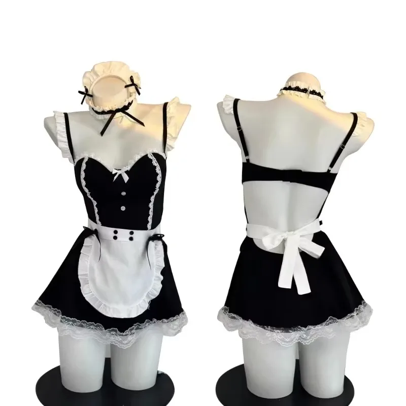 Japanese Maid Dress Cosplay Costume Cute Sexy Lingerie Anime Coffee Outfit French Apron Servant Nightclub Bar Uniform Temptation