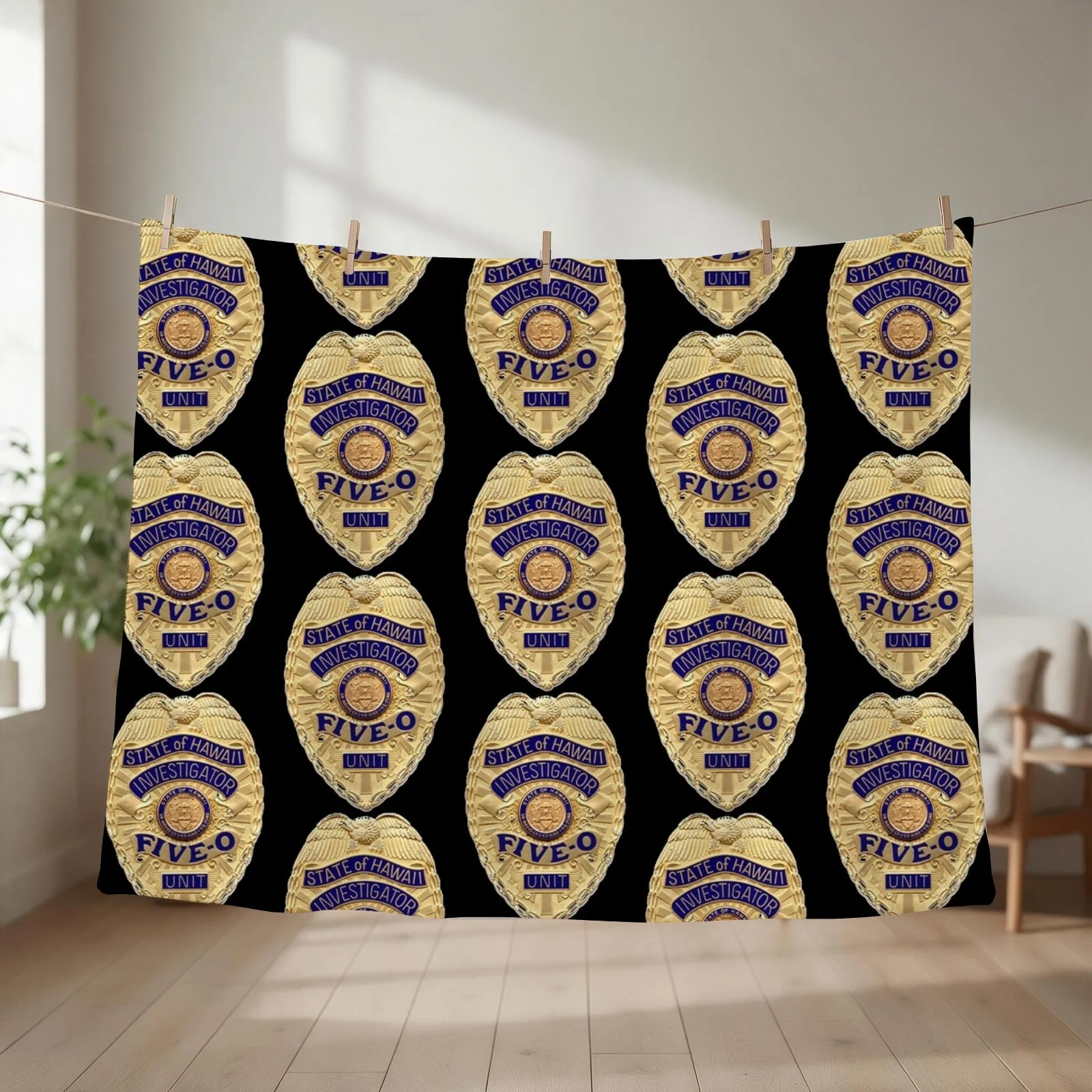 New Hawaii five 0 badge Throw Blanket couch cozy soft plush fuzzy picnic outdoor blanket