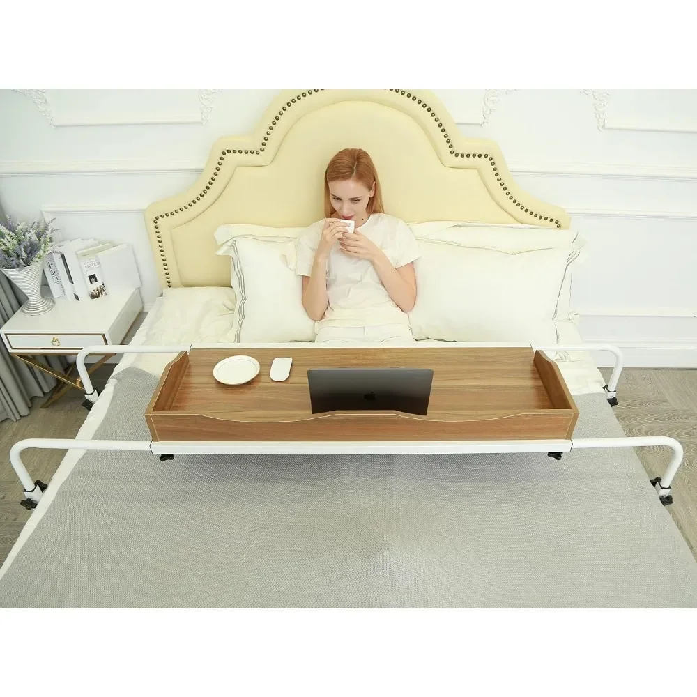 

Adjustable Overbed Table, Over The Bed Table with Wheels, Medical Overbed Table with Wheels Adjustable Height, Rolling De
