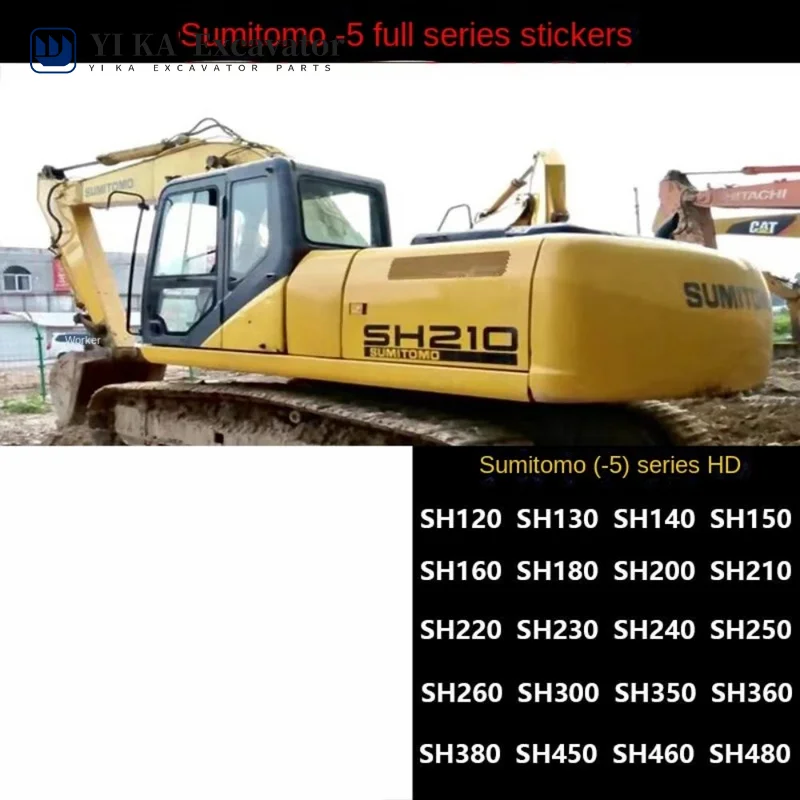 For Sumitomo Excavator Full Car Label Sticker SH130 210 220 240 300 360 480-5 A5 Body Sticker