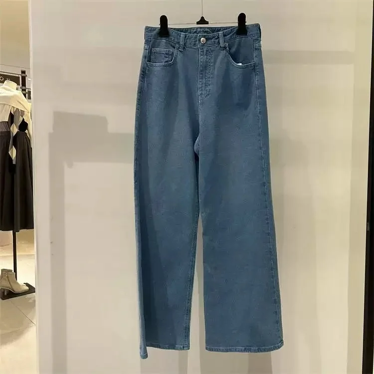 

Elastic mid High Waist Wide Leg Jeans Versatile Slimming Denim Pants for Commuting And Casual Wear Spring Autumn Season