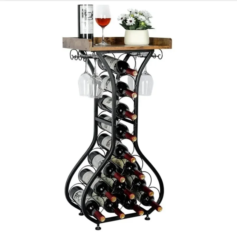 Wine rack, dining room floor-to-ceiling wine cabinet, modern simple living room wine display rack