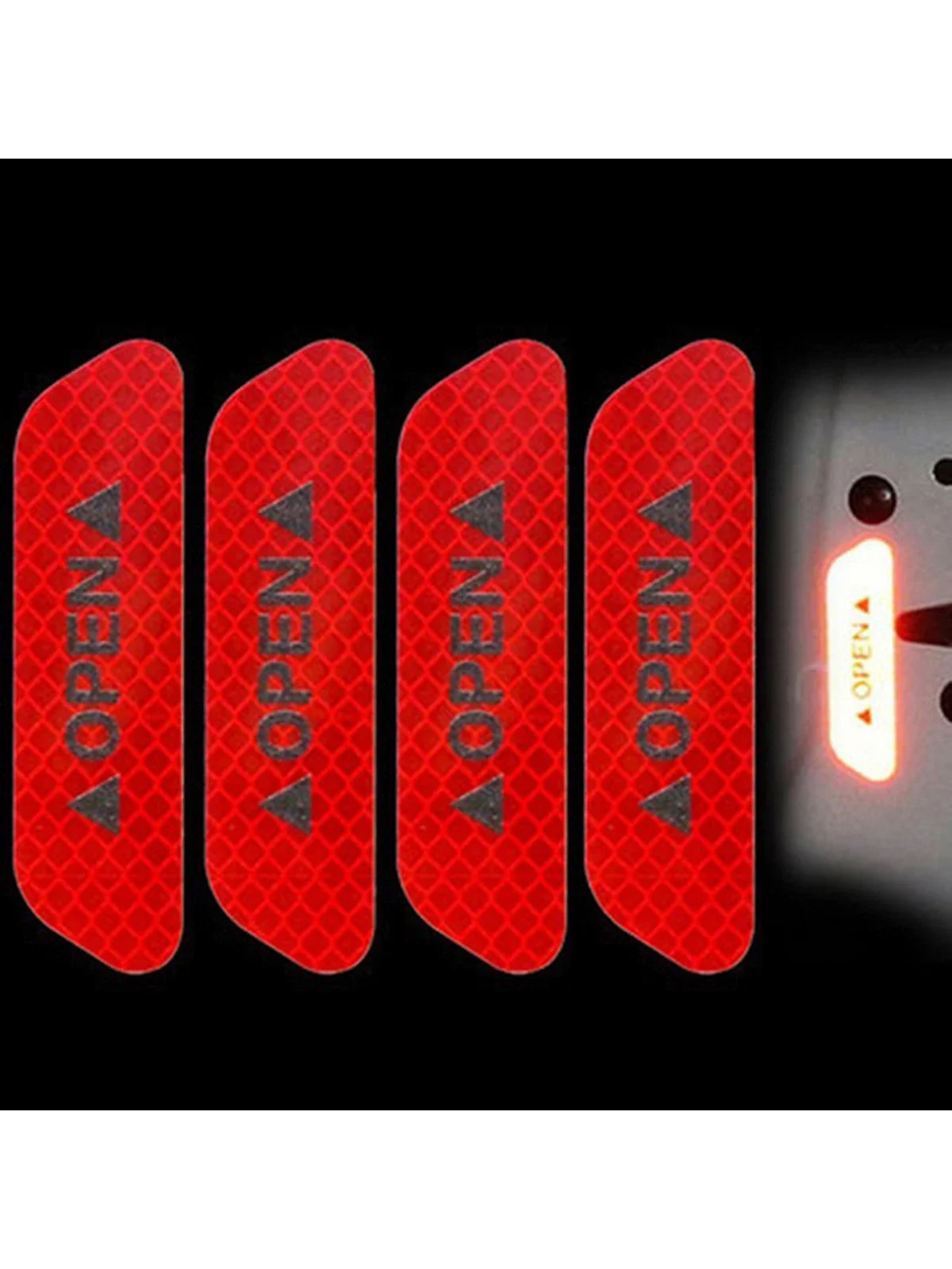 4Pcs/Set Red Car Styling Compatible With  Focus 2 3 Fiesta Mondeo  Kuga  Rio Ceed Sportage 2017 Reflective Door Open Stickers