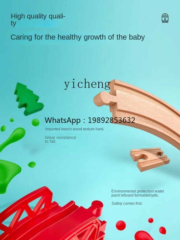 Conjunto de blocos de construção de trilha de trem AF, brinquedos educativos de madeira para crianças, carro elétrico, cabeça de manequim