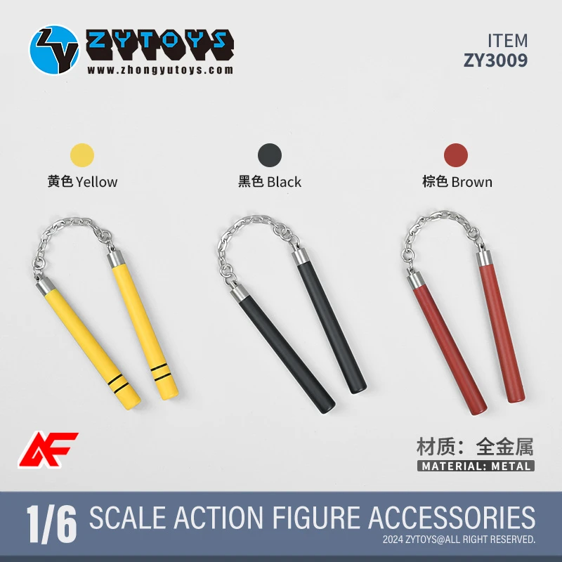 ZYTOYS ZY3009 1/6 Scale Nunchakus Model Alloy Material Scene Props For 12'' Action Figure Doll Toys