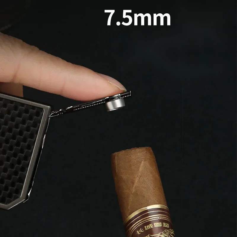 cigarette lighter stylish Honest Cigar Lighter With Punch Cutter Butane Refillable Double Jet Flame  Torch Lighter Windproof Metal Stylish Lighter for Men