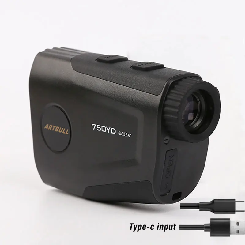 USB Type-C Rechargeable Golf Rangefinder 750 Yard Telescope With Flag-Lock Vibration Laser Distance Meter