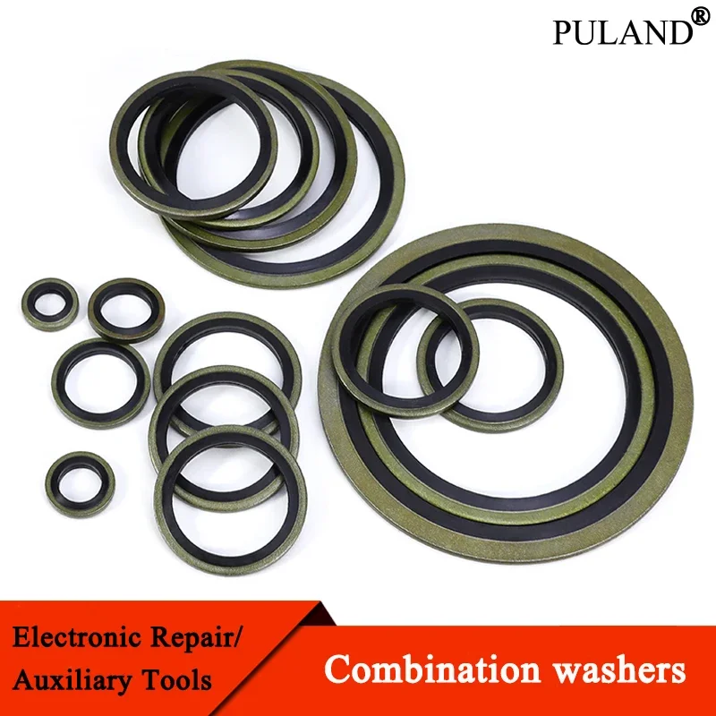 Washer Seal M5 M6 M8 M10 M12 M14 M16 M18 M20~M60 Bonded Washer Metal Rubber Oil Drain Plug Gasket Sealing O Ring Assortment Set