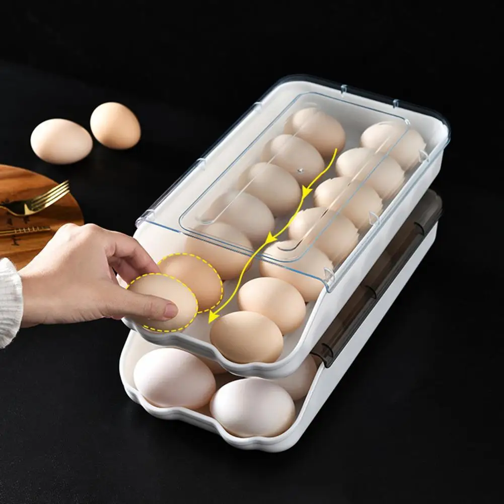 Useful Egg Storage Box Waterproof Plastic Egg Storage Refrigerator Egg Storage Box with Cover for Refrigerator Egg Box
