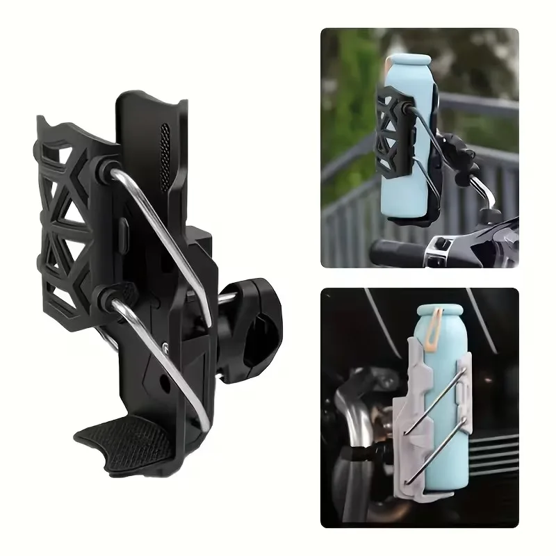 

Motorcycle Cup Holder Universal No Drill Adjustable Rotating Guard Bar Mounted Electric Bike Water BottleRack Travel Accessories