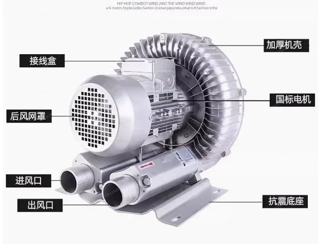 Axial Flow Vortex Fan Oxygen Booster Pump Silent High Pressure Blower 220V 750W single Three High Pressure Vortex Fan Air Pump