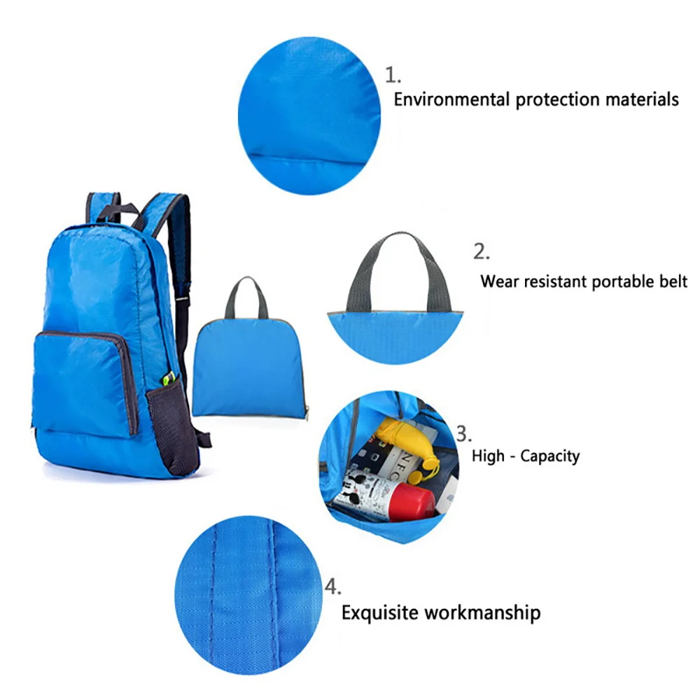 Foldable Backpack Camping Ultralight Folding Travel Daypack Custom Logo Women Sports School Bag Outdoor Hiking Daypack for Men