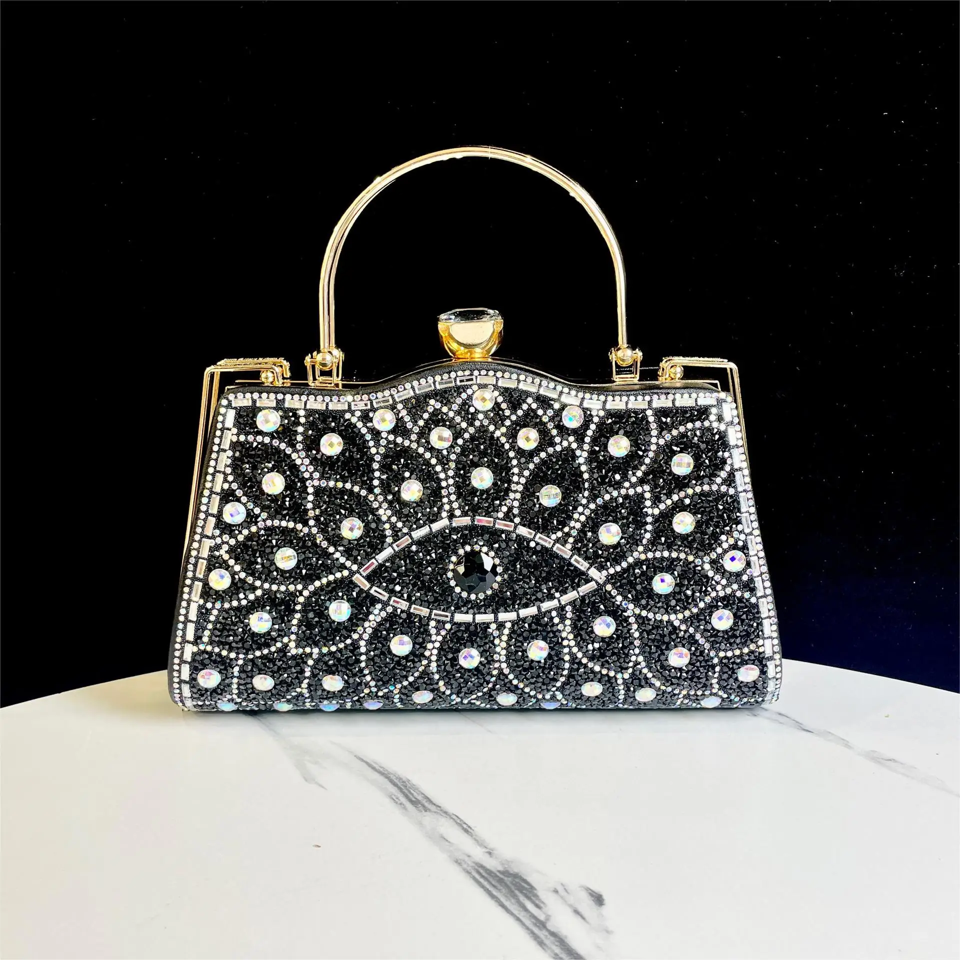 

Exquisite Dinner Diamond Clutch Bag Ladies' Celebrity Banquet Handbag Rhinestones Bolsos Elegantes Para Dama Ladies' Diamond Bag