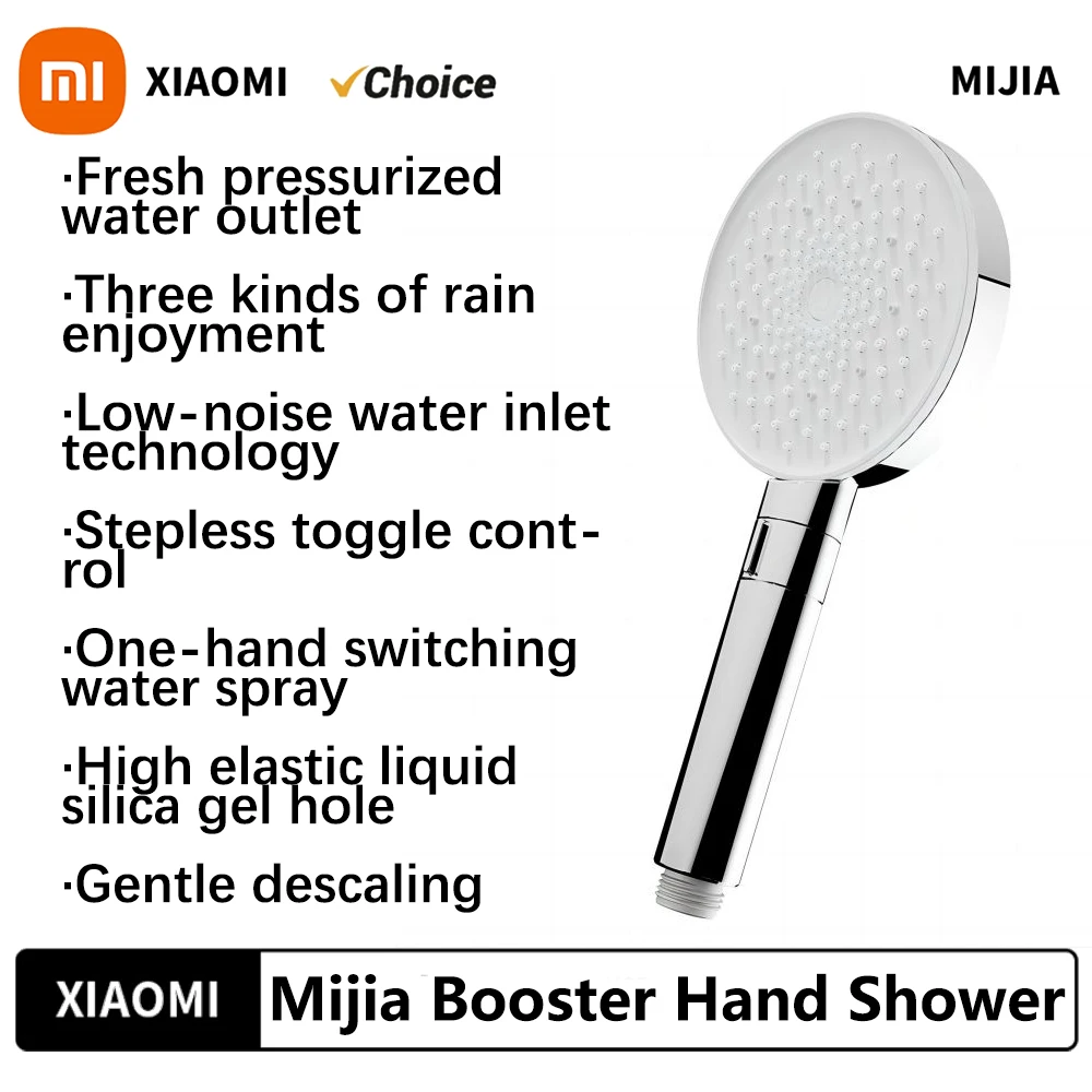 

Original New Xiaomi Mijia Booster Hand Shower Pressurized Water Outlet Low-Noise Anti-scald Handle Design