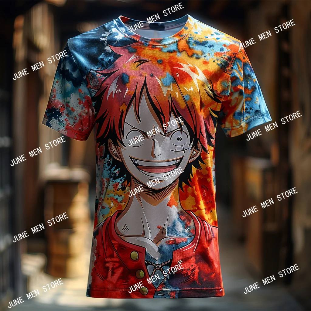 Men's Clothing Tshirt 3d Printed Japan One Piece T-Shirt Popular Anime Harajuku Men Short Sleeve Cosplay Luffy Shirt T-shirt