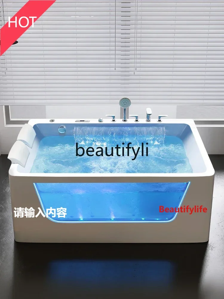 

smt03A ss Asmt14 двойная пара джакузи бытовая умная термостатическая занавеска с подогревом воды водопад акриловая ванна для взрослых