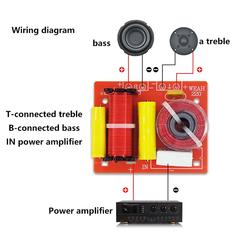 120W 2 Way Audio Frequency Divider DIY Bass Speaker Subwoofer Crossover Filters Accessories 2800Hz Enhancing Sound Quality