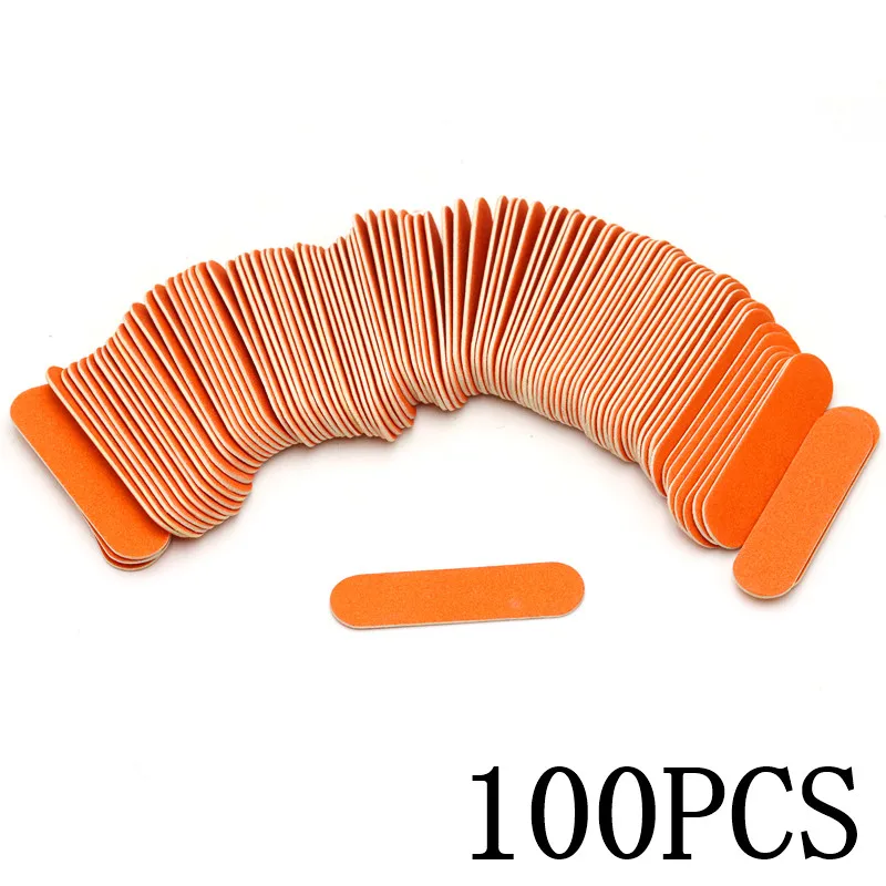 100Pcs/Lot Pink Mini Nail Files Art Tools Artificial Sander Paper Buffers Disposable Cuticle Remover Buffers Slim Crescent Grit - 图片 11