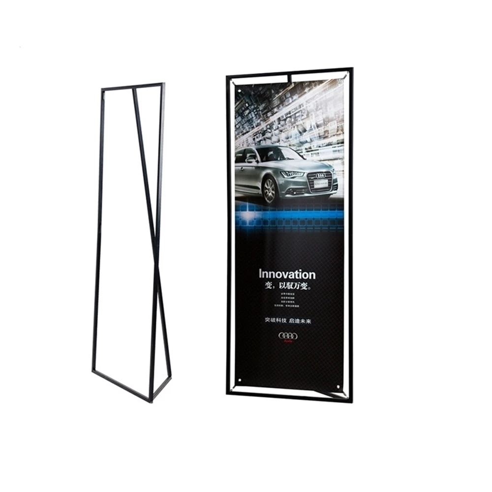 X Display Stand 60*160cm Metal Iron Poster Floor Stand Sign Holder Rack 80*180cm Outdoor Banner Stand Pop Up Banner Stand Frame