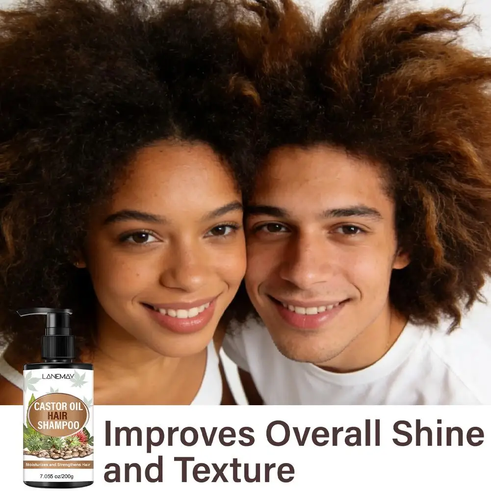 Castor Oil Shampoo - - Refined Hair Care Formula - Moisturizing And Strengthening Hair Shampoo 200g