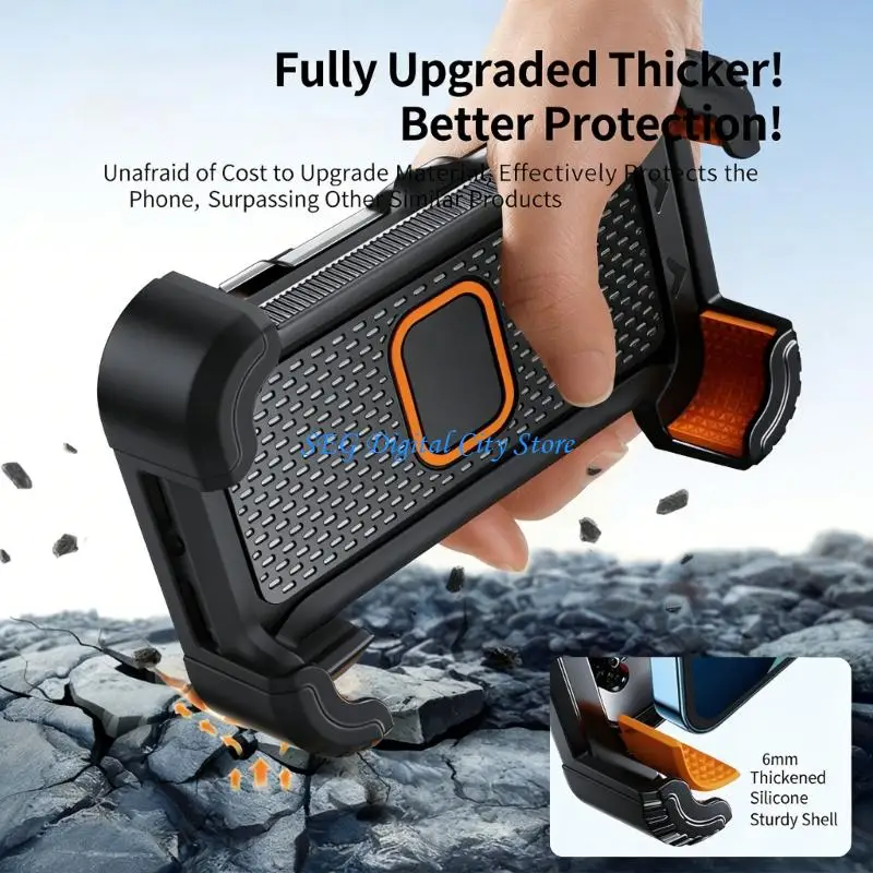 U75B Heavy Duty Phone Mount with Fast Release & Not Slip Designs Stand for Motorcycle Handlebars