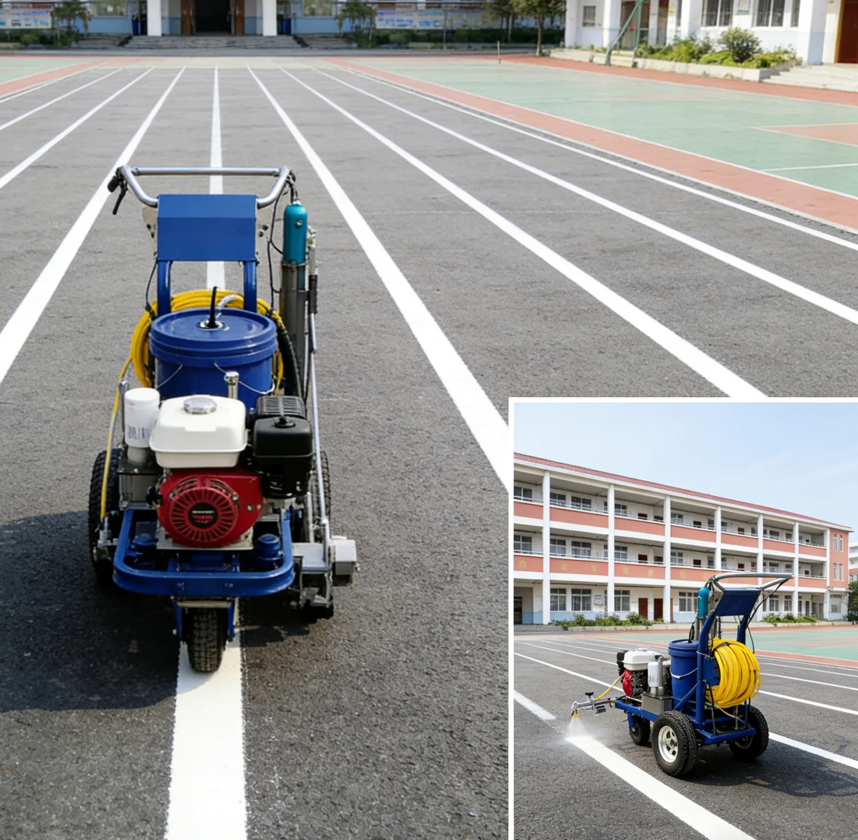 Customized Hand-push Driver-operated Airless Road Marking Sprayer with Large-capacity Hopper