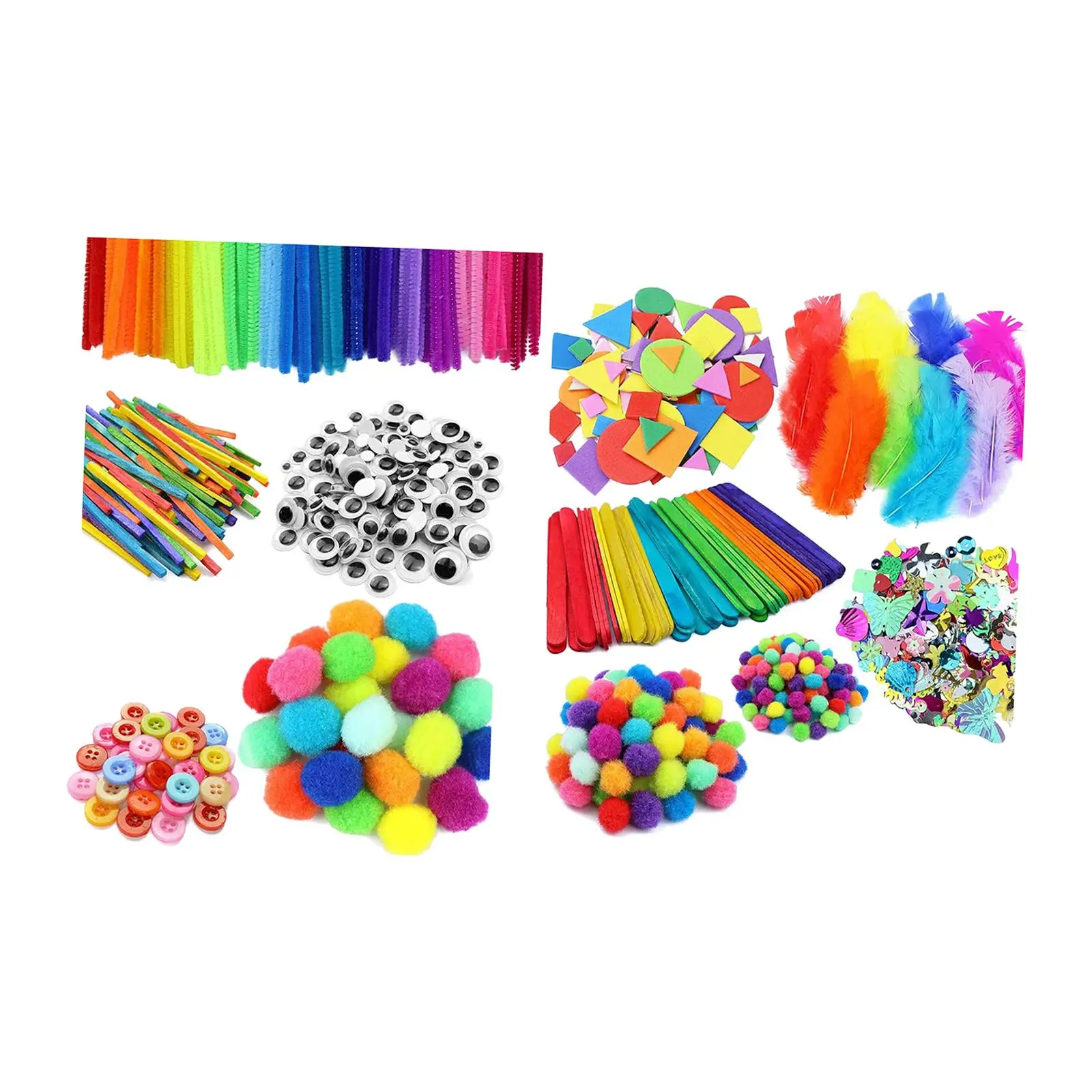 1000 Pieces Crafts for Kids Ages 4-8 Fine Motor Skills Craft Kits DIY School Supplies for Party Favors Kindergarten School Home