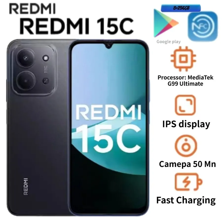 2026 Latest Version Global Redmi 15C Android 14 Phone Dimensity 6080 5G Octa Core Chip 50MP HD Main Camera Night & Portrait Shoo