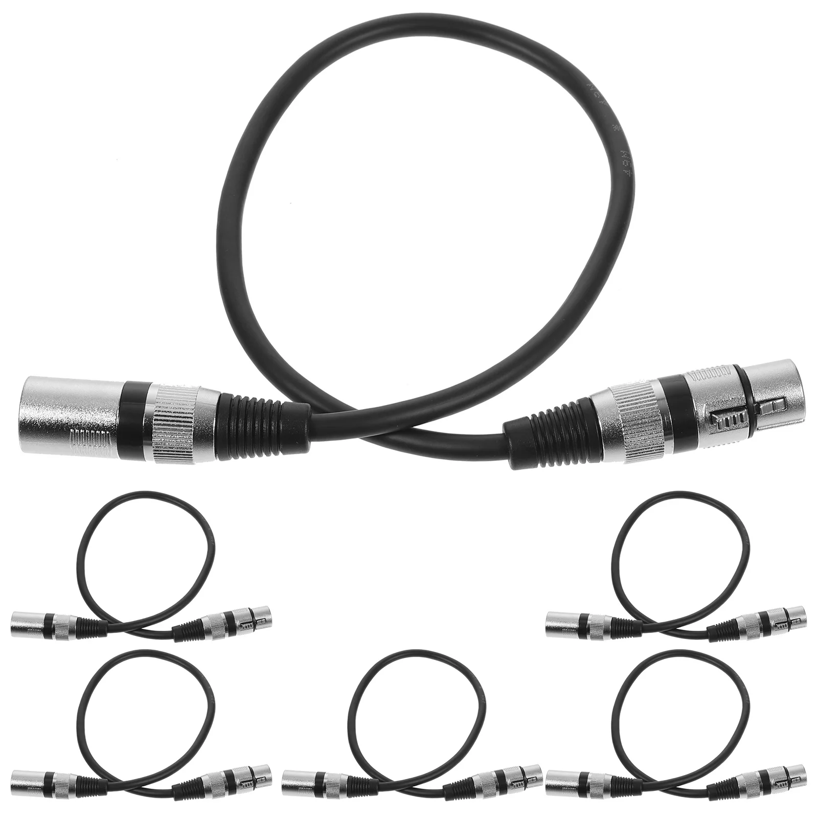 

6 шт. XLR аудиокабель 3-контактный разъем для микрофона «папа-мама» 0,5 м серебристый черный KTV звуковая система микрофонные аксессуары