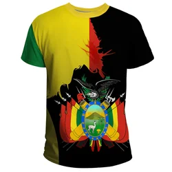 Bolivia Men's T-shirts Casual Loose Crew Neck Bolivian Flag Short Sleeved Tees Tops Clothing Oversized Tee Shirts Streetwear 4XL