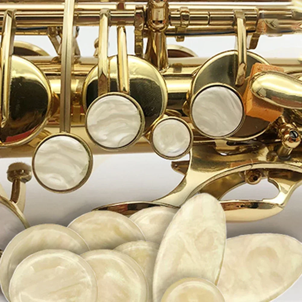 100% Brand New Saxophone Key Buttons Inlays Part Brown Easy To Install Oval Small Round Big Round Blue For Alto