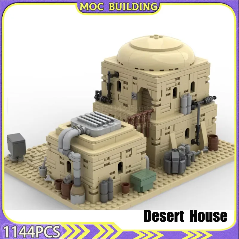 Desert City MOC Building Blocks with Interior Desert House Bricks Set Toys Display Diorama