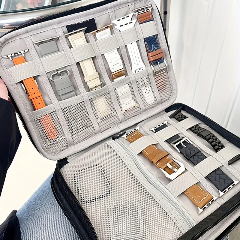 2025 صندوق حزام الساعات لساعة أبل حزام كابل بيانات السفر ساعة ذكية حزام المعصم حقيبة التخزين صندوق الساعات المنظم #4