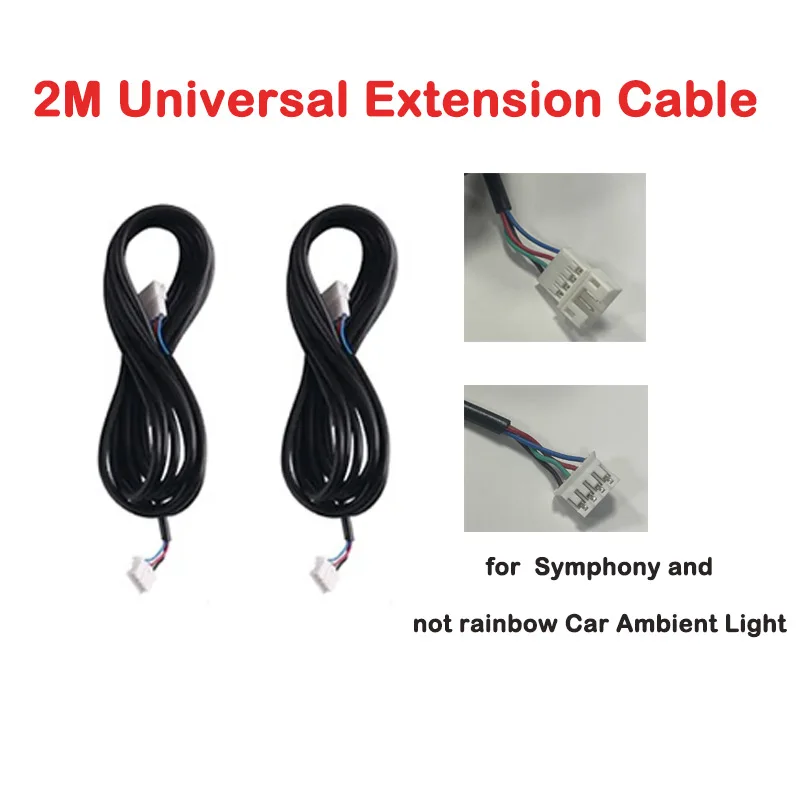 

2M Universal Extension Cable Extension 18/22 in 1 Auto Accessories Not Rainbow Car Symphony Ambient Light Parts Extension Wire