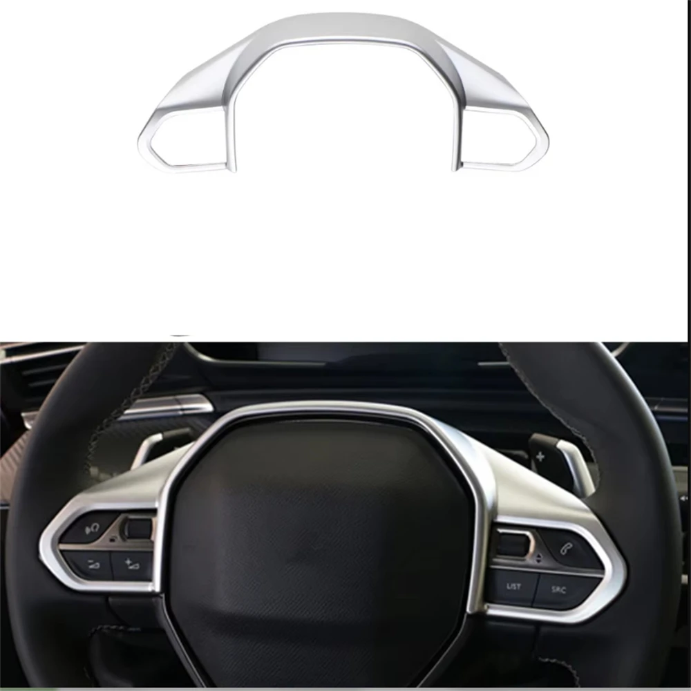 

​ABS Car Steering Wheel Button Panel Sticker Decorative Frame Cover Trim for Peugeot 3008 GT 4008 5008 Interior Accessories