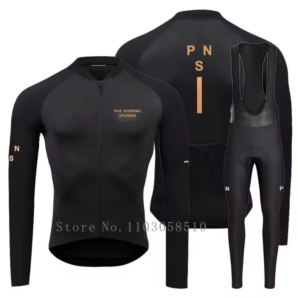 Pns Team 2025 New Autumn Long Sleeve Bib Pants Cycling Jersey Set Ropa Ciclismo Bicycle Clothing Bike Jersey Uniform Men Clothe