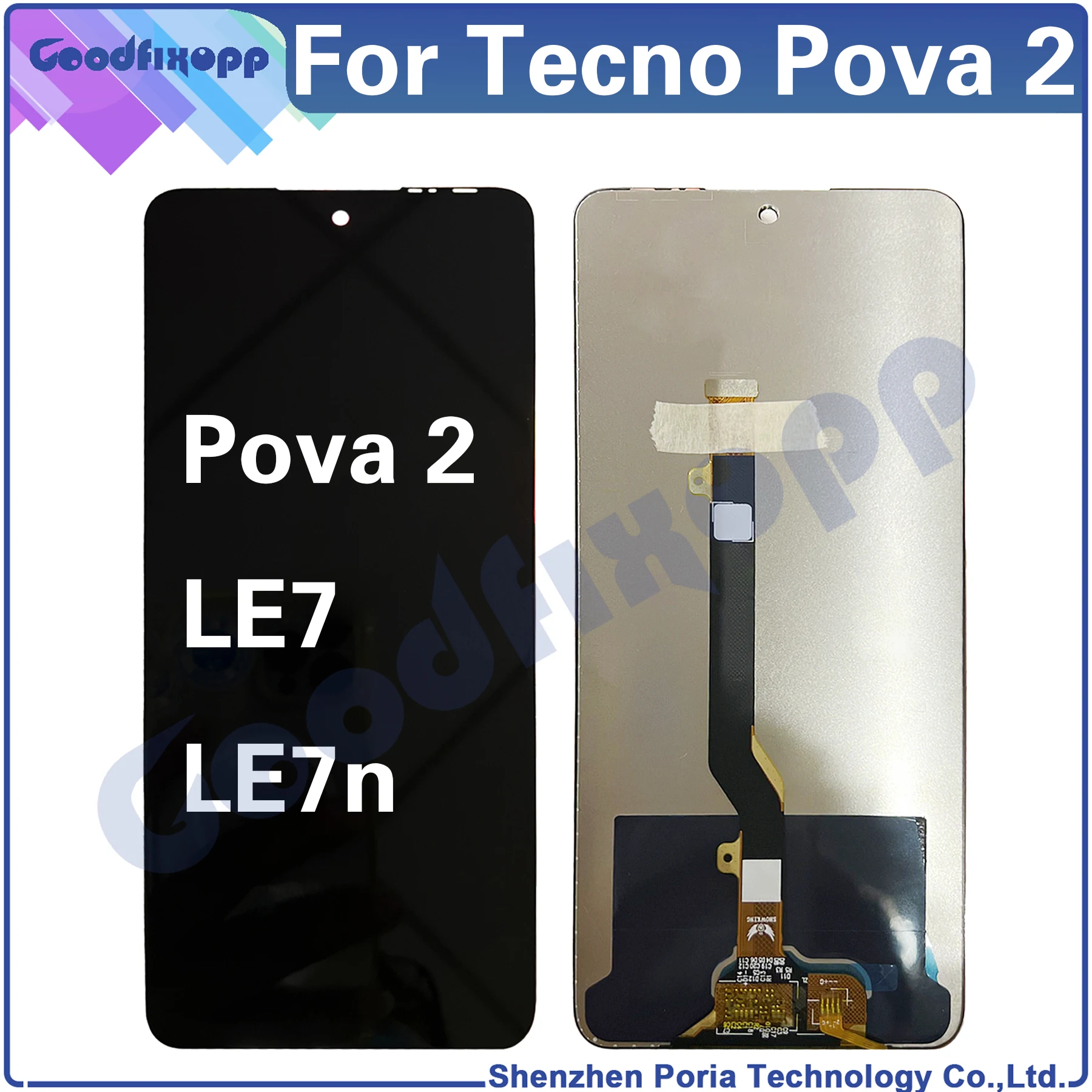 

Для Tecno Pova 2 LE7 LE7n LCD дисплей кодирующий преобразователь сенсорного экрана в сборе для замены Spark2