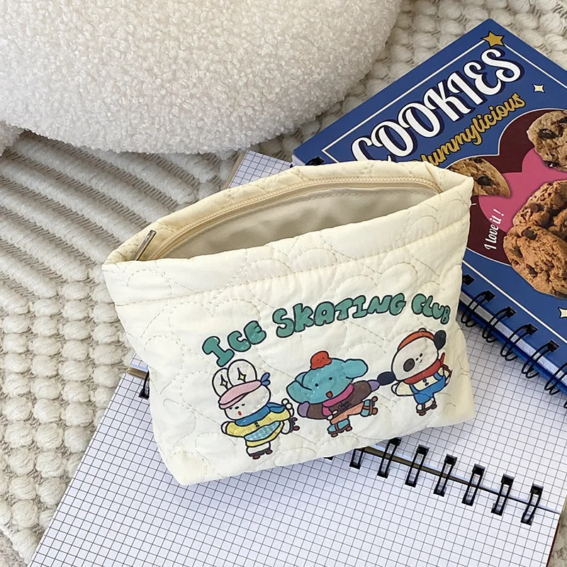 Cute Cartoon Printed Ladies Cosmetic Bag Love Quilting Women\'s Small Storage Bags Sweet Portable Female Clutch Purse Handbags