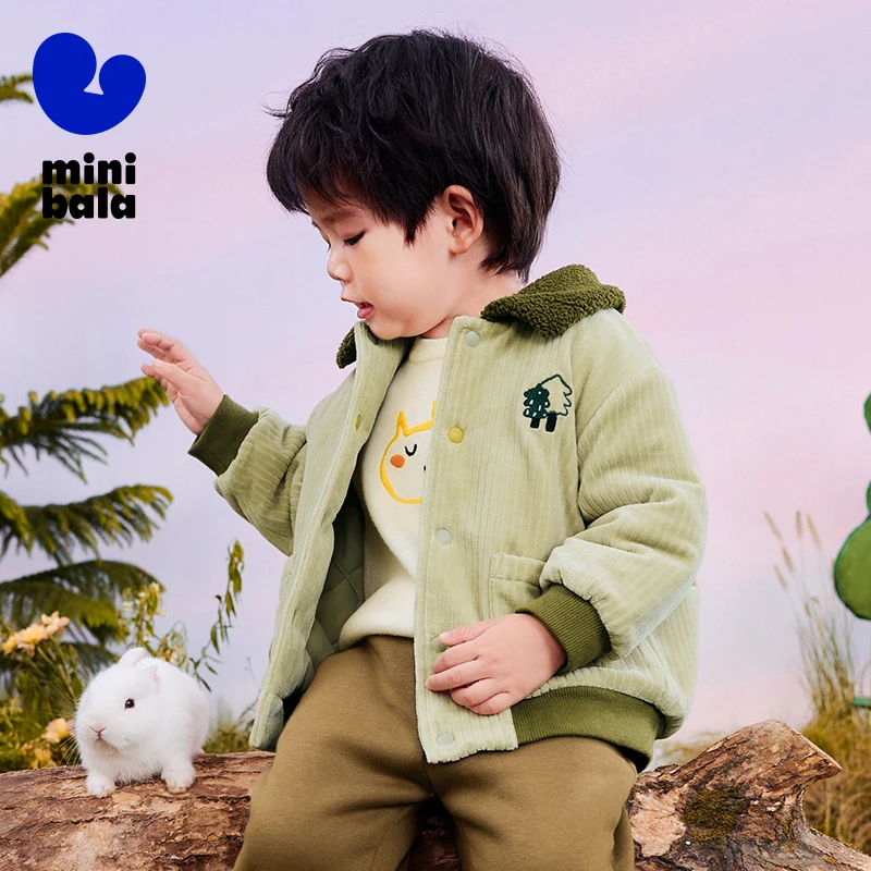 Mini Bala Cotton Jacket for Boys and Girls 2024 New Winter Styles with Heat-Generating, Thickened and Warm Thick Design