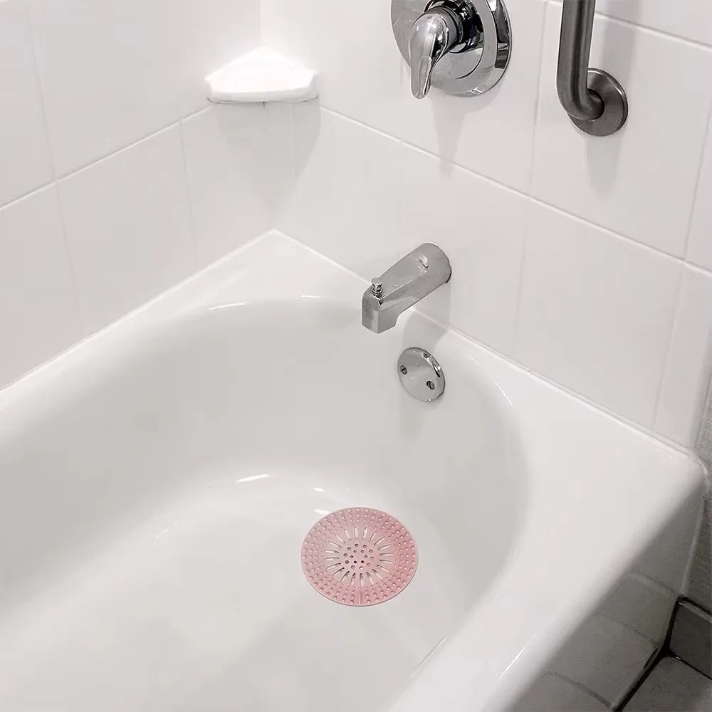 

Durable Silicone Hair Catcher Shower Drain Easy Clean Anti Clogging Sink Drain Strainer Round Drain Covers Kitchen Tool