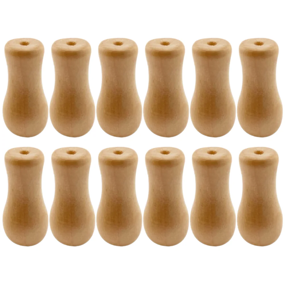 12 Pcs Curtain Accessories Yellow Wooden Pendant Bamboo Roller Blind Fringe Roman Shade Cord Ends Knobs Pull