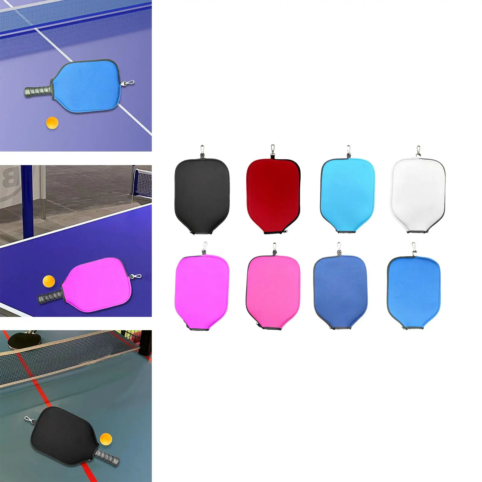 Cubierta de neopreno para paleta de Pickleball, cubierta protectora impermeable con cremallera, cubierta para raqueta de Pickleball para entrenamiento de práctica de deportes al aire libre