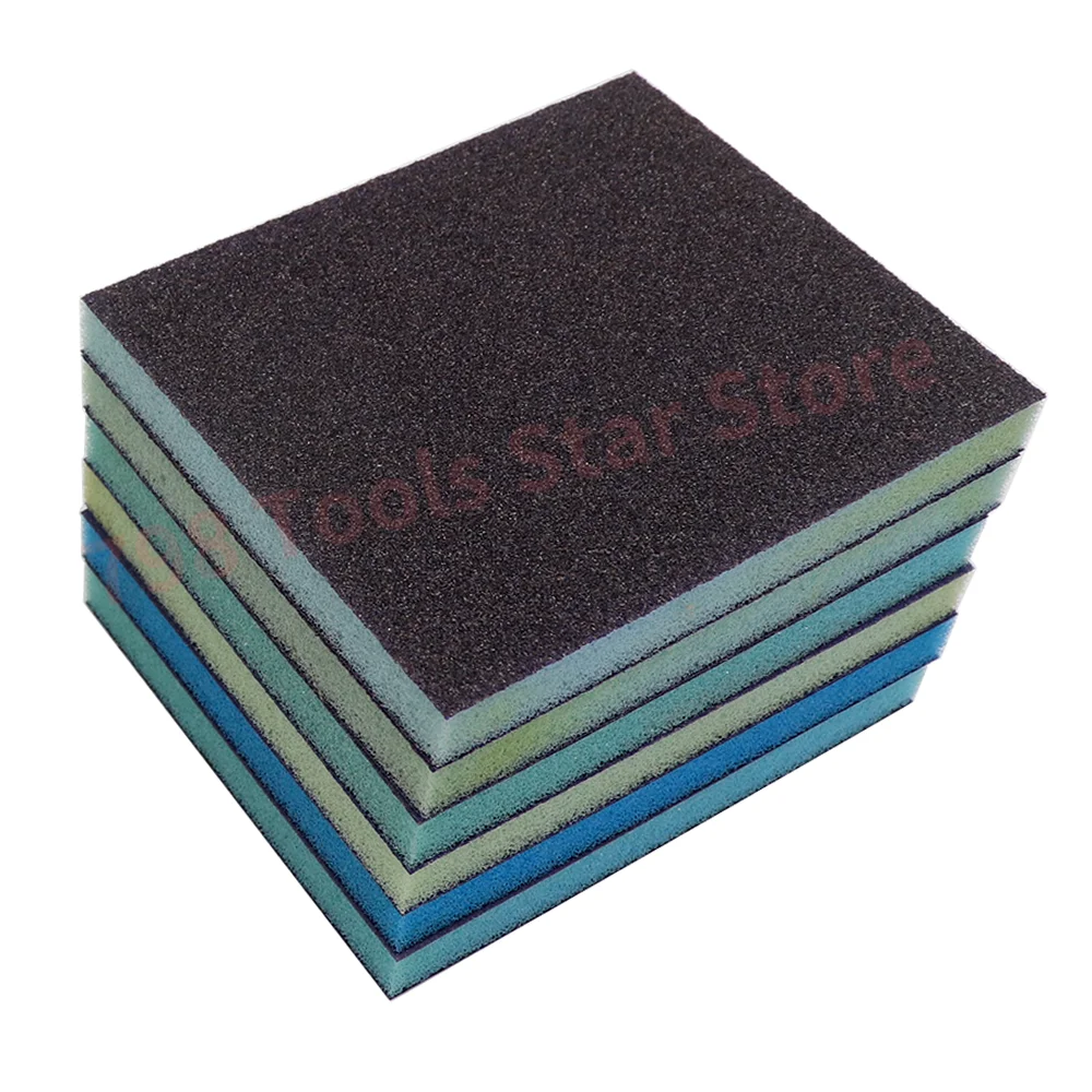 

10PCS 120x100mm Sanding Sponge Blocks Abrasive Pad 60-320 Grits, Washable and Reusable Sand Sponge for Drywall, Grinding Metal