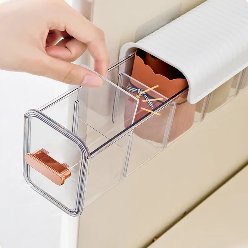 Wall Hanging Transparent Underwear Panties Storage Box Socks Storage Box Closet Organizer Bedroom Storage Organizer