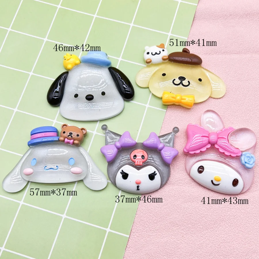 cute large glow-in-the-night Sanrio diy hair accessories phone case Patch Jewelry Gift decoration resin trim flat back 2pcs/lot