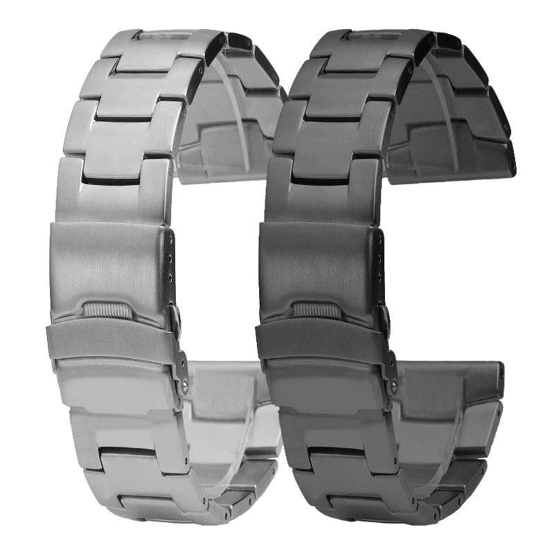 23 مللي متر 24 مللي متر حزام ساعة من الفولاذ الناعم لساعة كاسيو PROTREK PRG-600 \ 650 PRG-6600 / 30 / 50 / 60 / 70 سوار معصم معدل