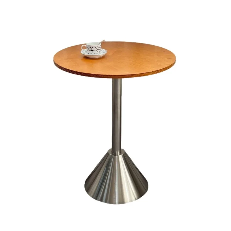 Cafe Ocean Board Table and Chair Combination Milk Tea Bakery Stainless Steel Chair