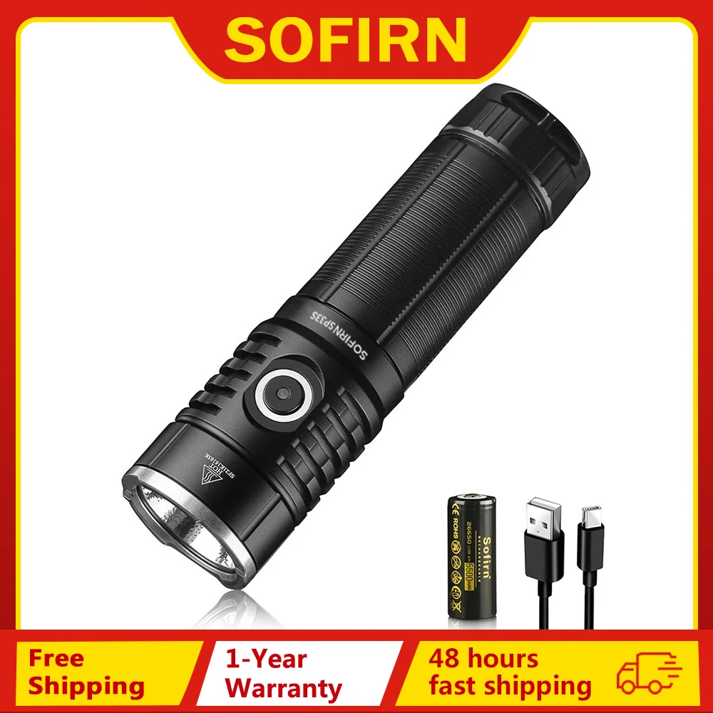 5000lm 강력한 LED 손전등: Sofirn SP33S USB C 재충전형 XHP70.2 사용 리뷰